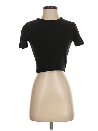 Pre-owned Zara Short Sleeve Turtleneck In Black