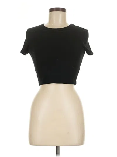 Pre-owned Zara Short Sleeve Turtleneck In Black