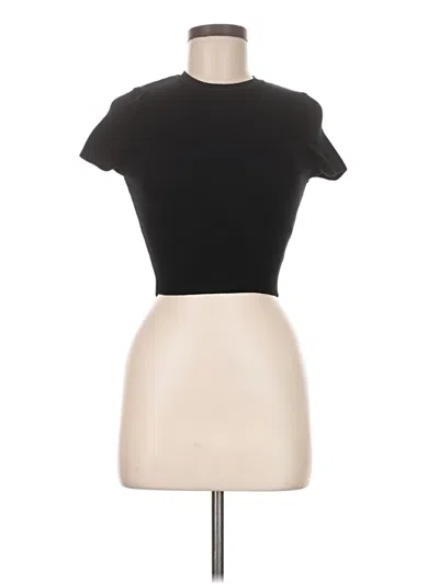 Pre-owned Zara Short Sleeve Turtleneck In Black