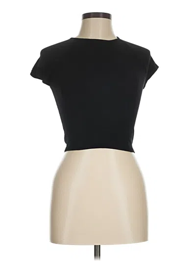 Pre-owned Zara Short Sleeve Turtleneck In Black