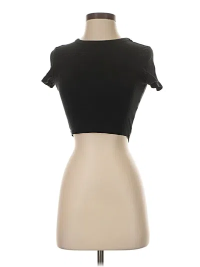 Pre-owned Zara Short Sleeve Turtleneck In Black
