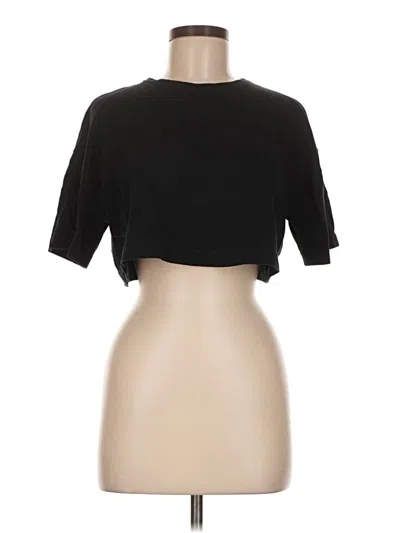 Pre-owned Zara Short Sleeve Turtleneck In Black
