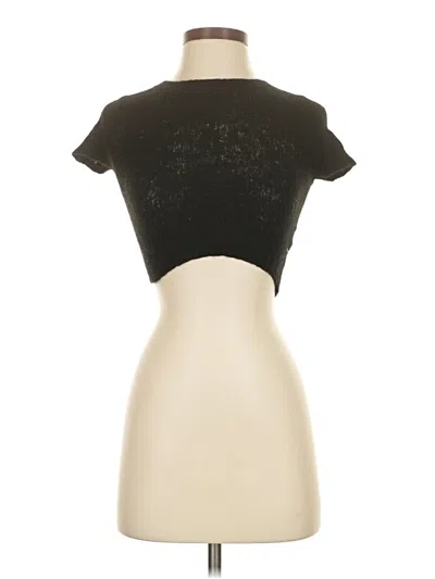 Pre-owned Zara Short Sleeve Turtleneck In Black