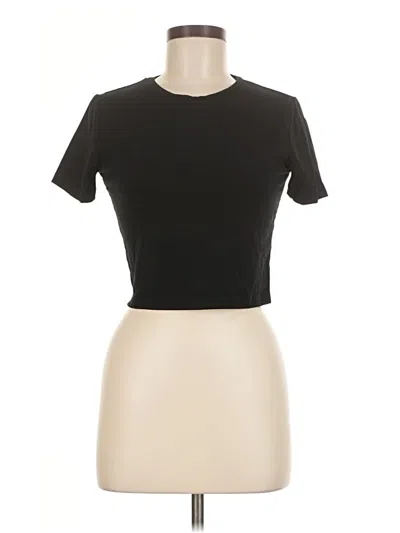 Pre-owned Zara Short Sleeve Turtleneck In Black