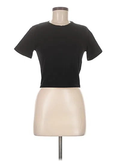 Pre-owned Zara Short Sleeve Turtleneck In Black