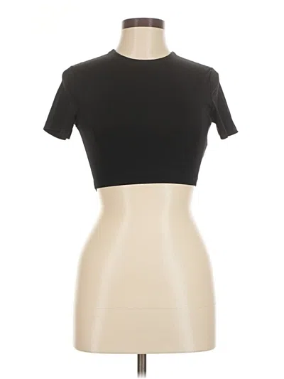 Pre-owned Zara Short Sleeve Turtleneck In Black