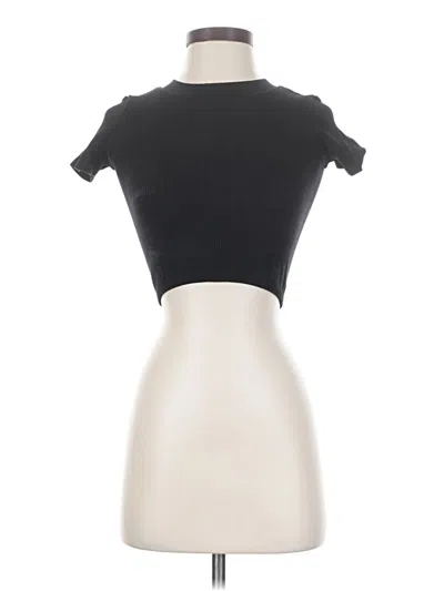 Pre-owned Zara Short Sleeve Turtleneck In Black