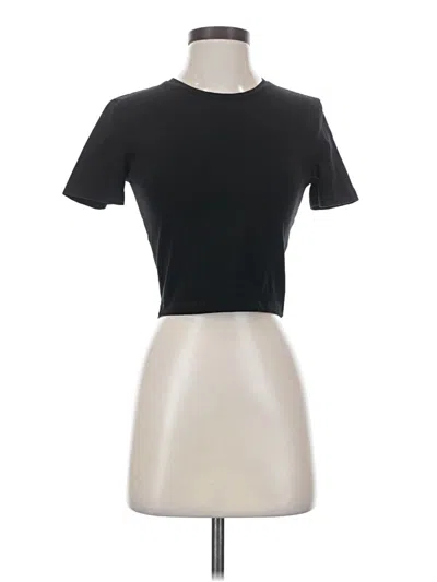 Pre-owned Zara Short Sleeve Turtleneck In Black