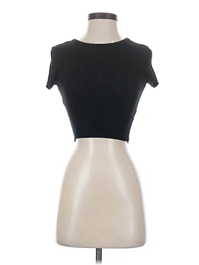 Pre-owned Zara Short Sleeve Turtleneck In Black
