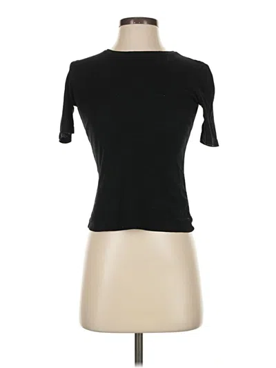 Pre-owned Zara Short Sleeve Turtleneck In Black