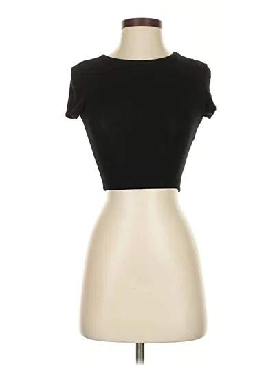 Pre-owned Zara Short Sleeve Turtleneck In Black