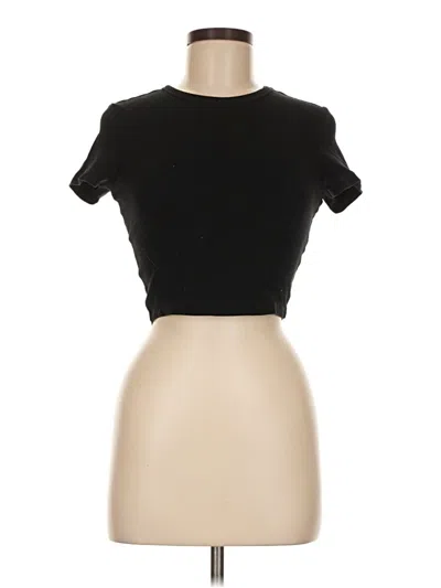 Pre-owned Zara Short Sleeve Turtleneck In Black