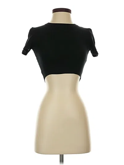 Pre-owned Zara Short Sleeve Turtleneck In Black