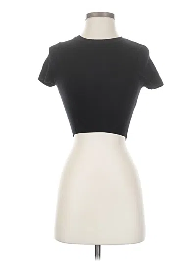 Pre-owned Zara Short Sleeve Turtleneck In Black