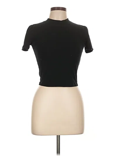 Pre-owned Zara Short Sleeve Turtleneck In Black