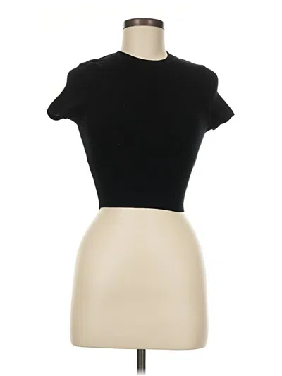 Pre-owned Zara Short Sleeve Turtleneck In Black