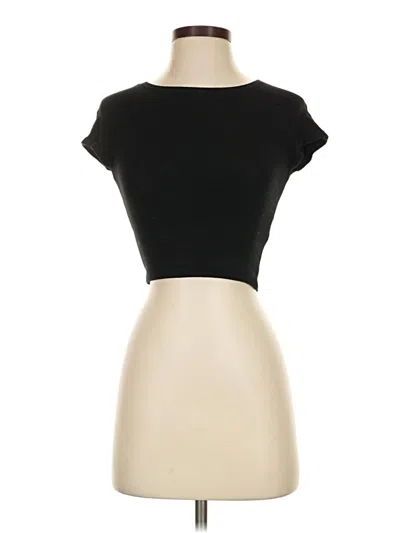 Pre-owned Zara Short Sleeve Turtleneck In Black