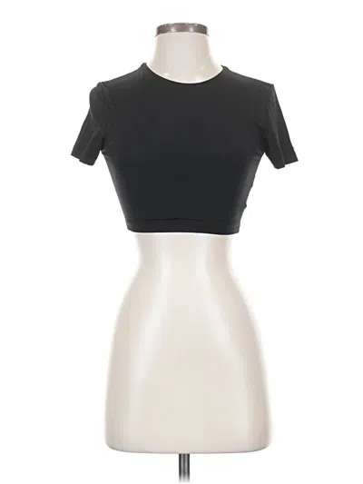 Pre-owned Zara Short Sleeve Turtleneck In Black
