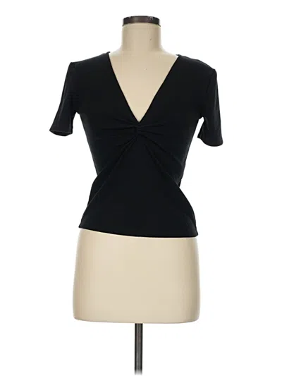 Pre-owned Zara Short Sleeve Turtleneck In Black