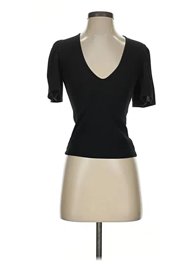 Pre-owned Zara Short Sleeve Turtleneck In Black