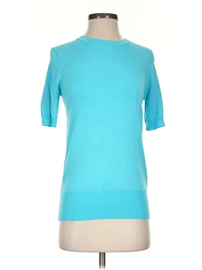 Pre-owned Zara Short Sleeve Turtleneck In Blue