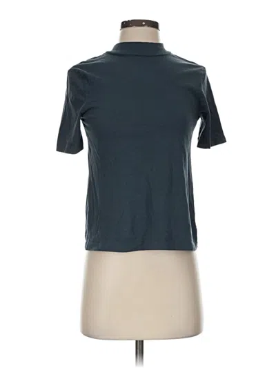 Pre-owned Zara Short Sleeve Turtleneck In Blue