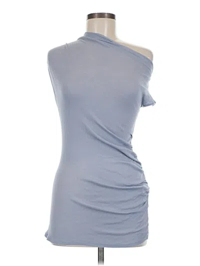 Pre-owned Zara Short Sleeve Turtleneck In Blue