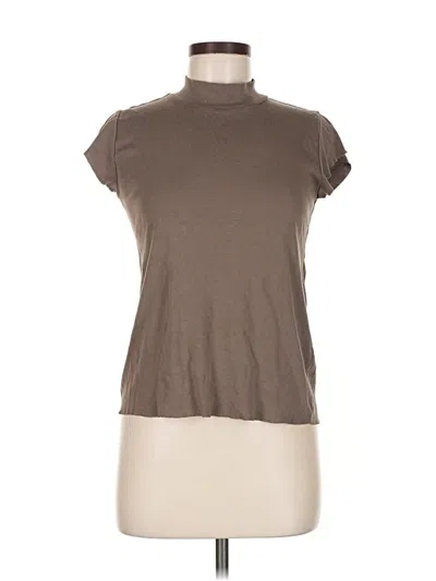 Pre-owned Zara Short Sleeve Turtleneck In Brown