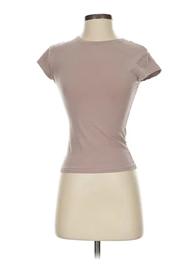 Pre-owned Zara Short Sleeve Turtleneck In Brown