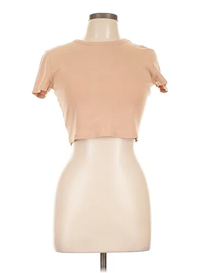 Pre-owned Zara Short Sleeve Turtleneck In Brown