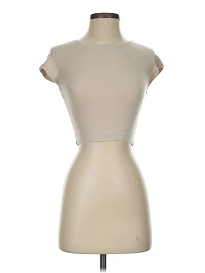Pre-owned Zara Short Sleeve Turtleneck In Brown
