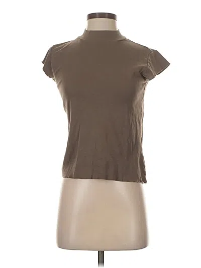 Pre-owned Zara Short Sleeve Turtleneck In Brown