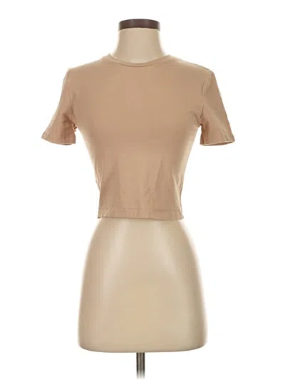 Pre-owned Zara Short Sleeve Turtleneck In Brown