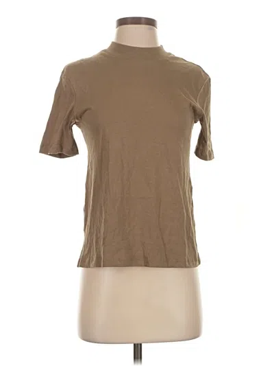 Pre-owned Zara Short Sleeve Turtleneck In Brown