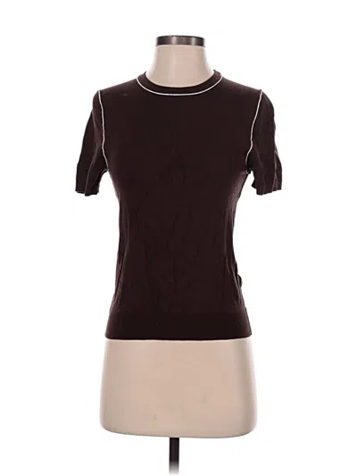 Pre-owned Zara Short Sleeve Turtleneck In Brown