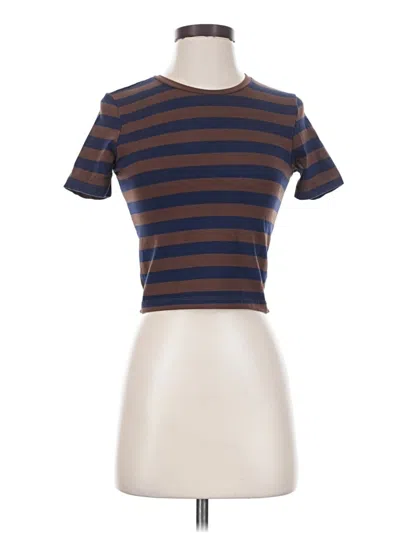 Pre-owned Zara Short Sleeve Turtleneck In Brown