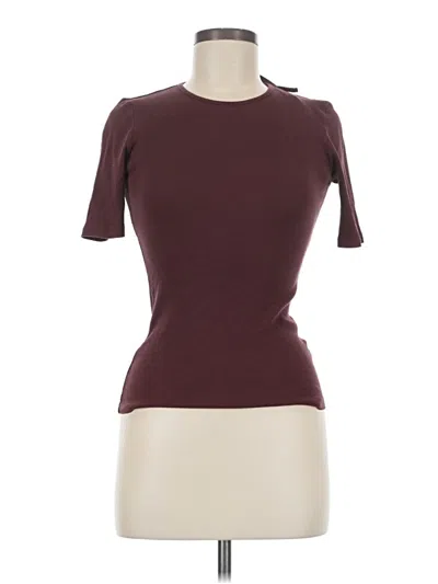 Pre-owned Zara Short Sleeve Turtleneck In Burgundy