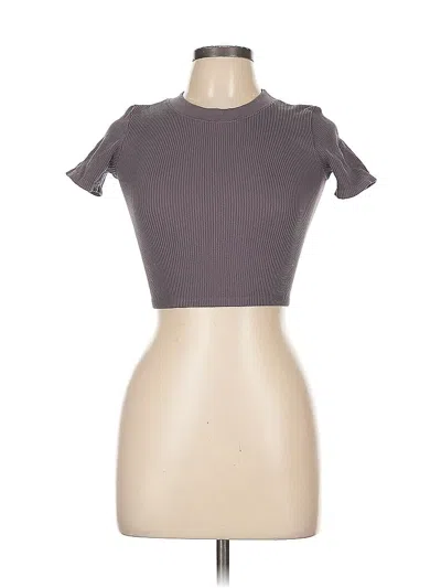 Pre-owned Zara Short Sleeve Turtleneck In Gray