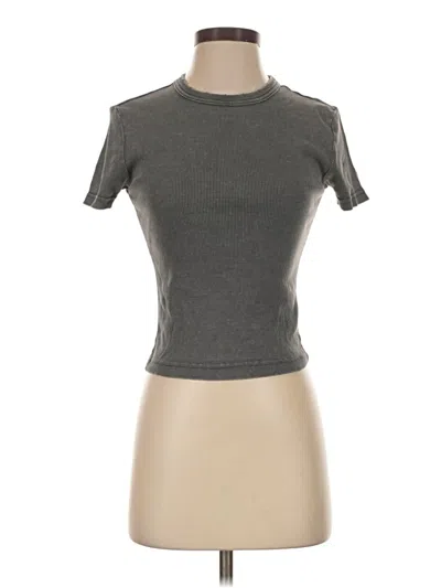 Pre-owned Zara Short Sleeve Turtleneck In Gray
