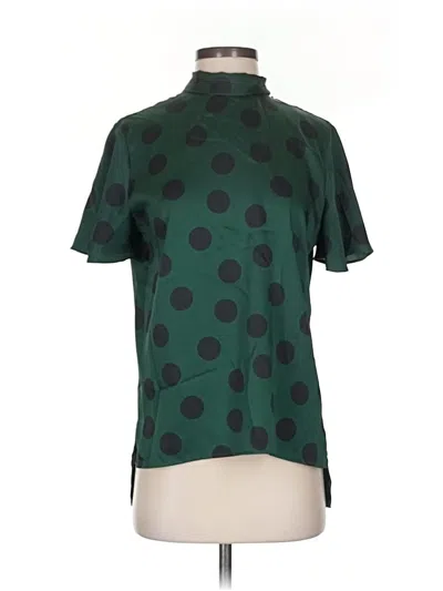 Pre-owned Zara Short Sleeve Turtleneck In Green