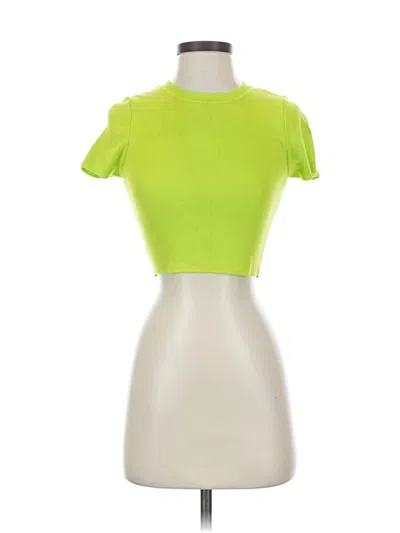 Pre-owned Zara Short Sleeve Turtleneck In Green