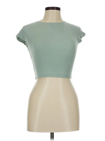 Pre-owned Zara Short Sleeve Turtleneck In Green