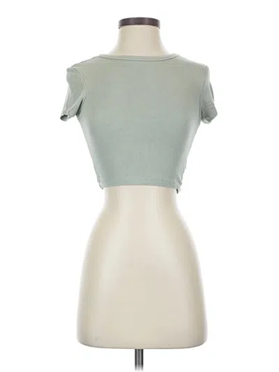 Pre-owned Zara Short Sleeve Turtleneck In Green