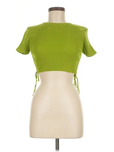 Pre-owned Zara Short Sleeve Turtleneck In Green