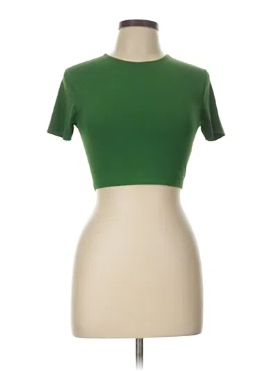Pre-owned Zara Short Sleeve Turtleneck In Green