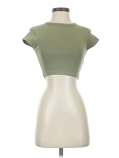 Pre-owned Zara Short Sleeve Turtleneck In Green