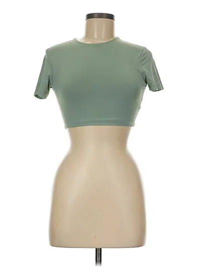 Pre-owned Zara Short Sleeve Turtleneck In Green