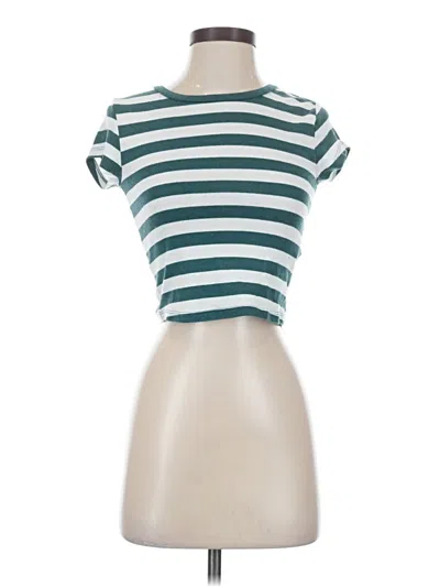 Pre-owned Zara Short Sleeve Turtleneck In Green