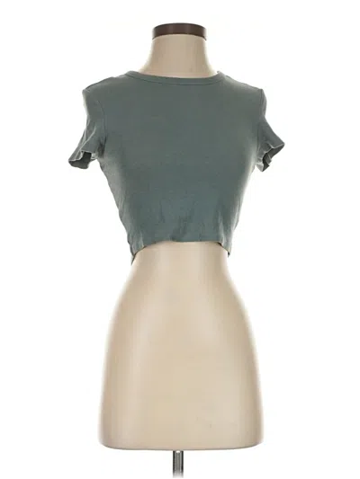 Pre-owned Zara Short Sleeve Turtleneck In Green