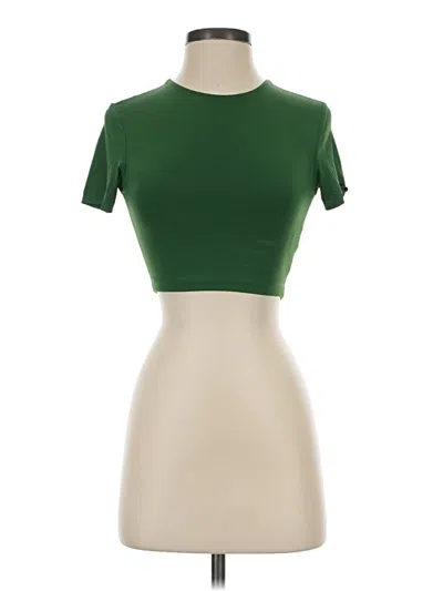 Pre-owned Zara Short Sleeve Turtleneck In Green